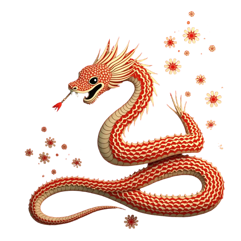 Dragon and Flowers